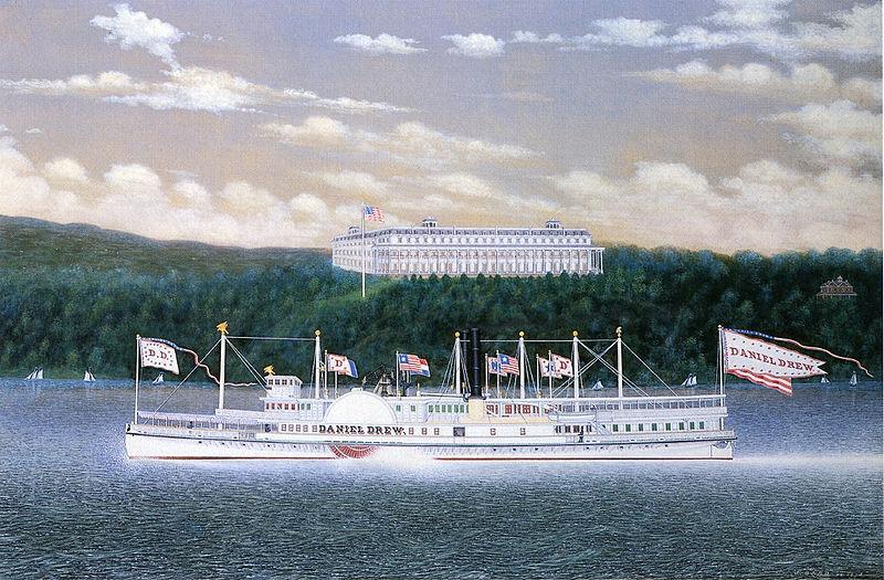 James Bard Daniel Drew, Hudson River steamboat built 1861, oil on canvas painting by James Bard. At the time this painting was made, this vessel was no longer ow Sweden oil painting art